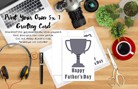 Trophy Cup | Cut & Fold 5x7 Fathers Day Card   by Marlo Patterson