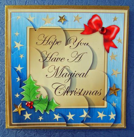 Elegant Christmas Greetings Shell Edged Corner Side Stacker by Martina Craig