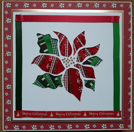 Poinsettia Iris Folding Card by Martine Smith