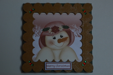 Set of 6 Christmas toppers with winter themes and choice of sentiments by Martine Smith