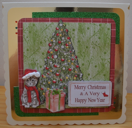 Christmas - Cat By Christmas Tree  by Martine Smith