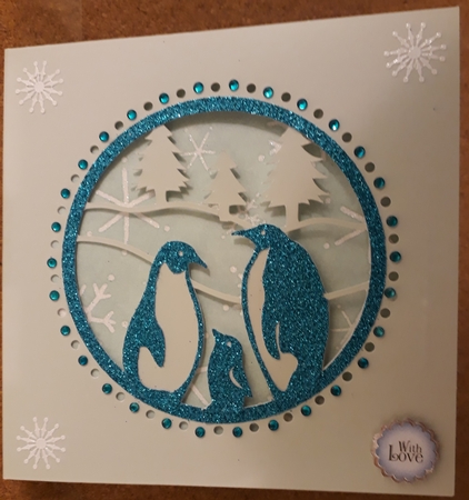 Penguin Family Aperture Card by Martine Smith