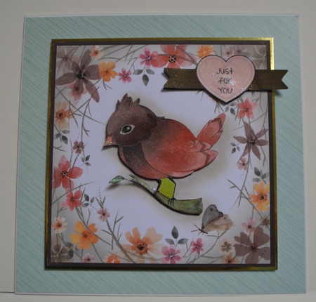 Little Birdie Told Me Card Topper by Martine Smith