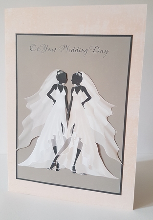 Female Civil Wedding Day Card Front by Mary Brunton