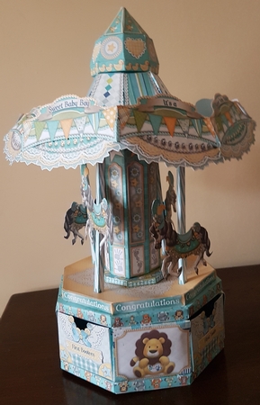 Its a Sweet Baby Boy 3D Carousel Trinket Drawers Decoration by Mary Brunton