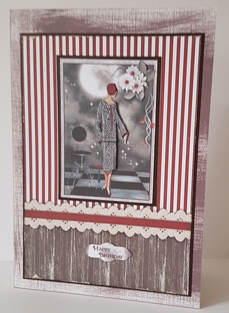 Vintage Stripes and Wood 1036 by Mary Brunton
