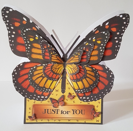 Monarch Butterfly Shaped A Frame Card - B28 by Mary Brunton