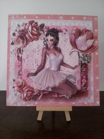 Ballerina Sitting with Pink Roses 8x8 Mini Kit by Mary Brunton