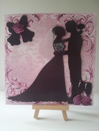 Beautiful in Pink Silhouette Wedding Couple 8x8 Mini Kit by Mary Brunton