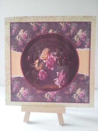 Beautiful 6x6 Torn Strip Vintage Roses Quick Card by Mary Brunton