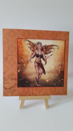 Ethereal Fairy ' Sunset ' Circle Pyramid Decoupage by Mary Brunton
