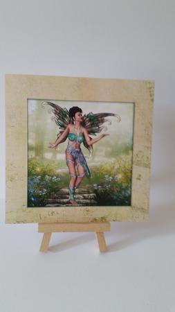 Ethereal Fairy ' Morning ' Circle Pyramid Decoupage by Mary Brunton