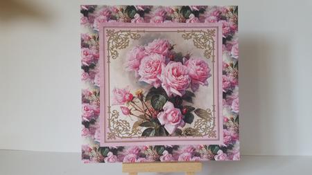 Vintage Pretty Pink Roses Backing Paper by Mary Brunton