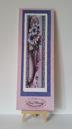 Pretty Floral Blue Border Tall Dl by Mary Brunton