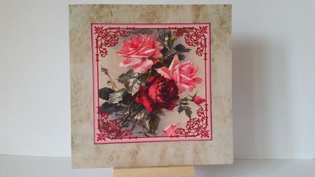 Vintage Pretty Pink & Red Roses Topper Sheet by Mary Brunton