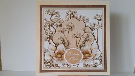 Cream Magnolia Thinking of You 7in Time Flower Deco Topper by Mary Brunton