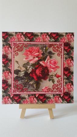 Vintage Pretty Pink & Red Roses Backing Paper by Mary Brunton