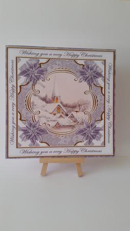 Ice Church Sil Happy Christmas Lattice Corner 8in Topper by Mary Brunton