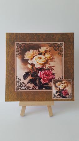 Vintage Pretty Pink & Cream Roses Topper Sheet by Mary Brunton
