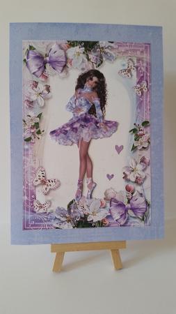 Isn't She Pretty! Ballerina in Purple Floral Frame by Mary Brunton