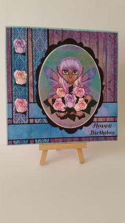 Rose Flower Fairy Woven Corner Card Mini Kit by Mary Brunton