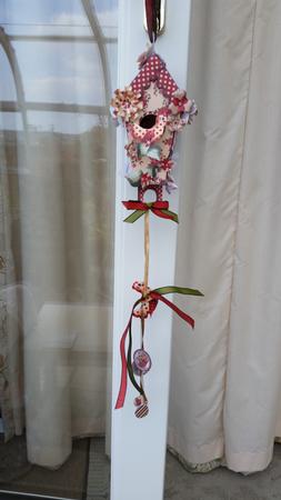 Cottage Rose Hanging Birdhouse/treat Box Decoration by Mary Brunton