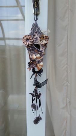 Regal Damask Hanging Birdhouse/treat Box Decoration by Mary Brunton