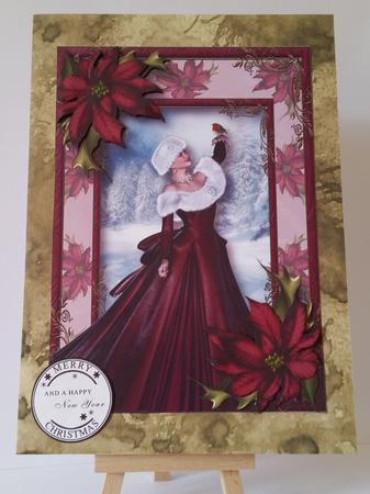 Winter Beauty with Robin & Plum Poinsettias by Mary Brunton
