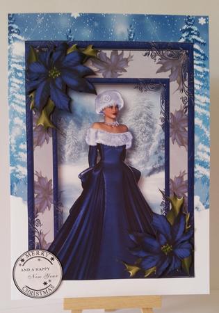 Elegant Winter Beauty & Midnight Blue Poinsettias by Mary Brunton