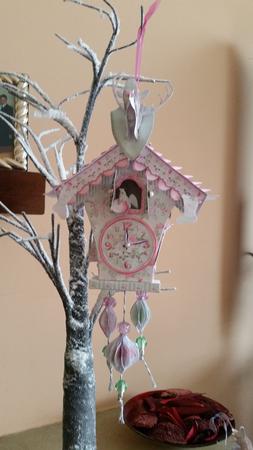 Holiday Bouquet Cuckoo Clock/ Advent Calendar Treat Box by Mary Brunton