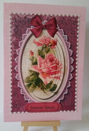 Beautiful Shaapy Chic Pink Roses in Pyramid by Mary Brunton