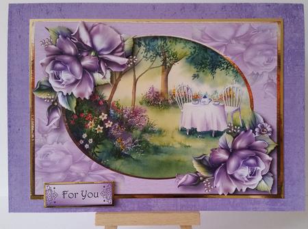 Watercolour Tea in the Garden with Decoupage by Mary Brunton