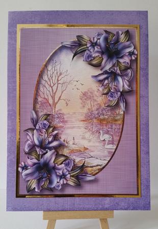 Watercolour Frosty Morning with Lilies & Decoupage by Mary Brunton