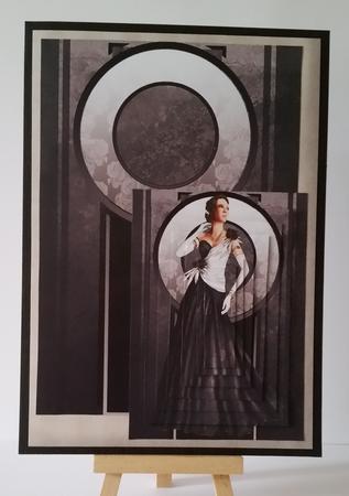 Art Deco Lady Rose (black) Pyramid by Mary Brunton