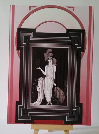 Art Deco Pyramid Topper in Black & White by Mary Brunton