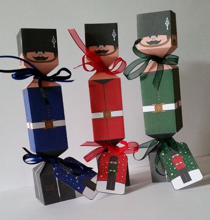 3D Christmas Nutcracker Soldier Guard Cracker Boxes by Mary Brunton