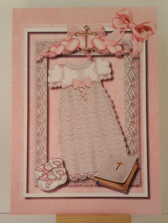 Lovely Baby Girl Christening or Baptism Card  by Mary Brunton