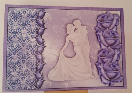 Wedding Day Blue Roses Card Topper by Mary Brunton