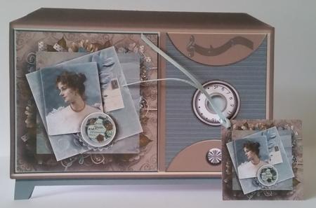 Radio Shape Card Vintagela Vien Rose by Mary Brunton