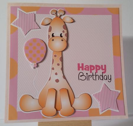 Giraffe Pink Birthday Topper Mini Ki by Mary Brunton