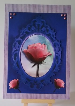 Framed Rose Blue by Mary Brunton
