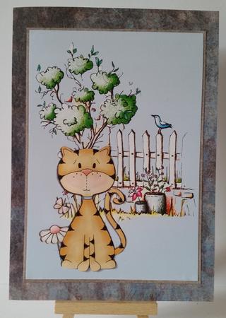 Cat in Garden by Mary Brunton