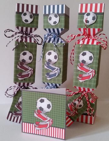 3D Football Cracker Gift Favour Boxes by Mary Brunton