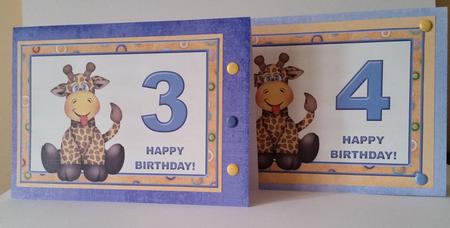 Giraffe Birthday Toppers Age 3 & 4 by Mary Brunton