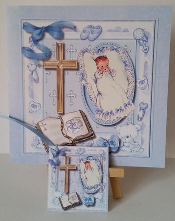 Beautiful Christening Card for a Boy by Mary Brunton