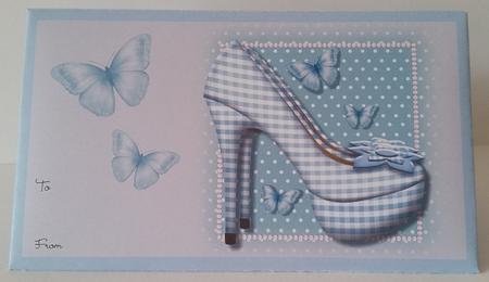 Blue Gingham Shoes Money Wallet by Mary Brunton
