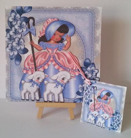Little Bo Peep with Her Little Lambs and Flowers 8x8 Kit by Mary Brunton