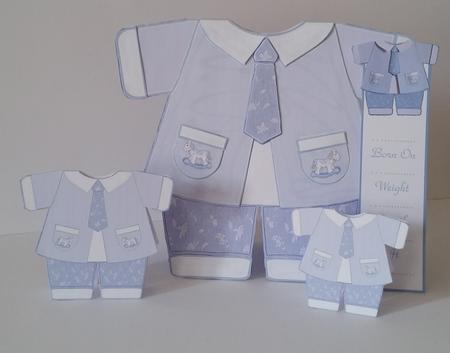 Baby Boy Set 1 Card Kit, Envelope,inserts, Tags & Bookmark by Mary Brunton