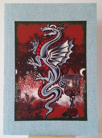 Gothic Chalice and Dragon Tattoo Art by Mary Brunton