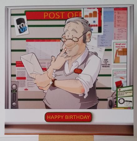 Post Office Dude 8x8 Quick Card by Mary Brunton